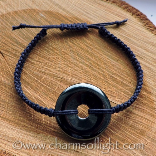 Hematite Donut Macrame Bracelet
